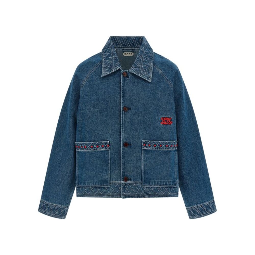 Bode Men Embroidery Denim Jacket